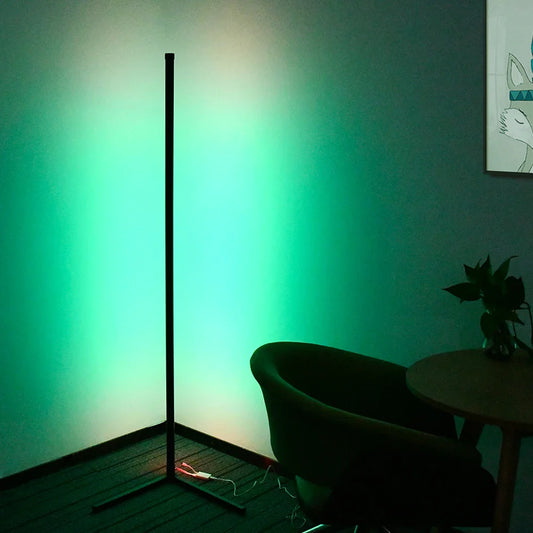 Lampa podłogowa RGB LED, narożna, kolorowa, do sypialni, dekoracja wnętrz