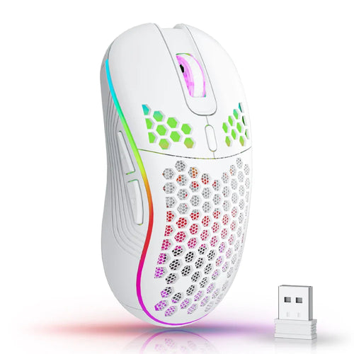 Bezprzewodowa mysz gamingowa 2.4G RGB, ergonomiczna, z regulacją DPI