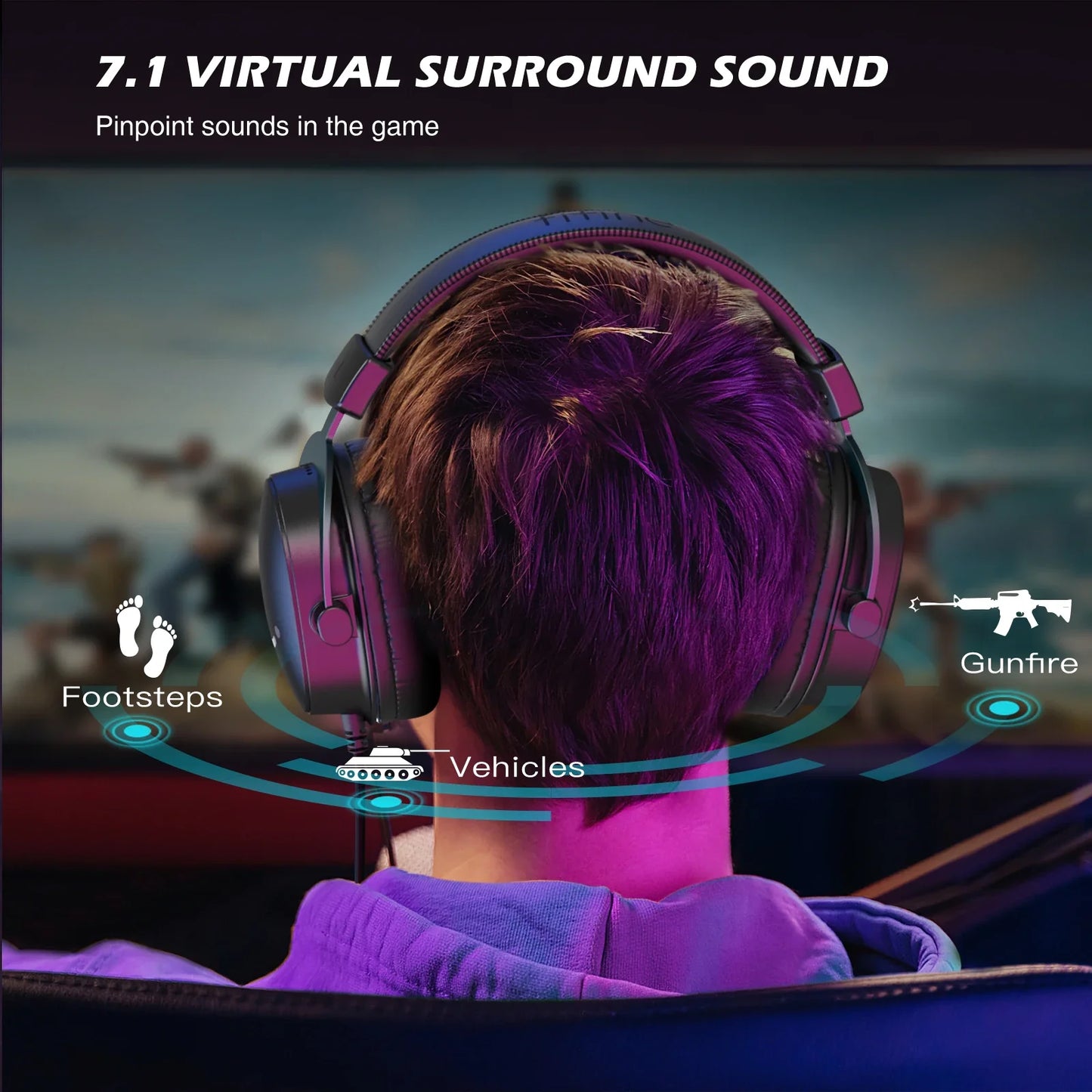 Słuchawki FIFINE, 3.5mm i USB, 7.1 dźwięk, z kontrolą głośności, do PC/MAC/PS4/PS5